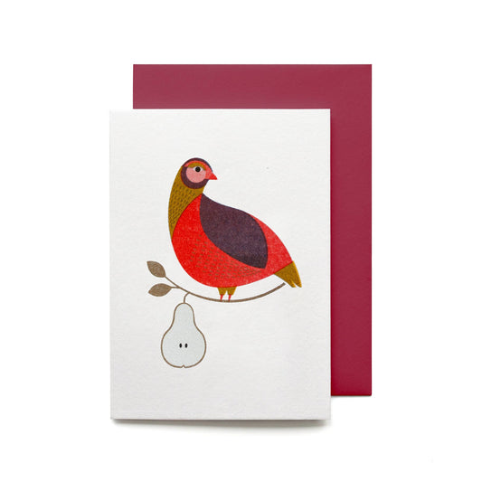 Partridge in a Pear Tree Card by Bobbie Print