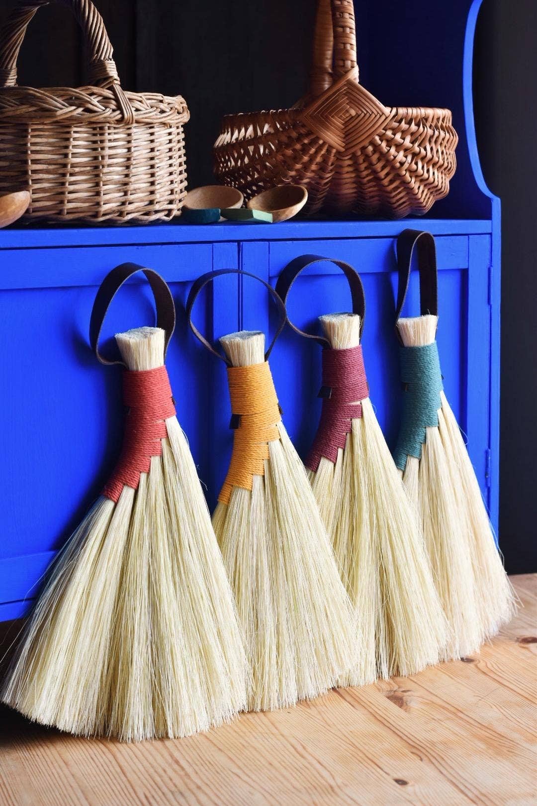Tampico Fibre Turkey Wing Whisk Eco Hand Broom Brush: Burgundy