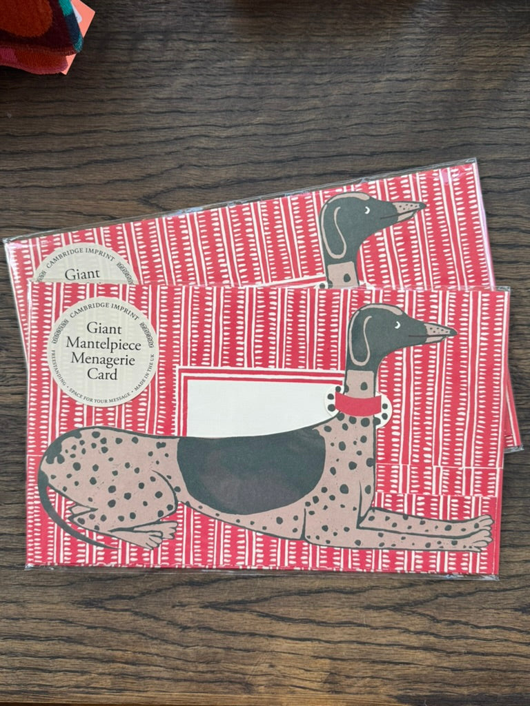 Giant Mantelpiece Dog Card by Cambridge Imprint