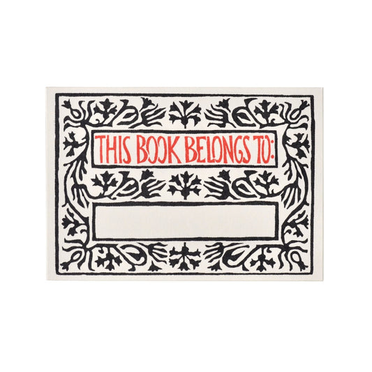 Set of Twelve Small Book Plates with Arabesque Border by Cambridge Imprint