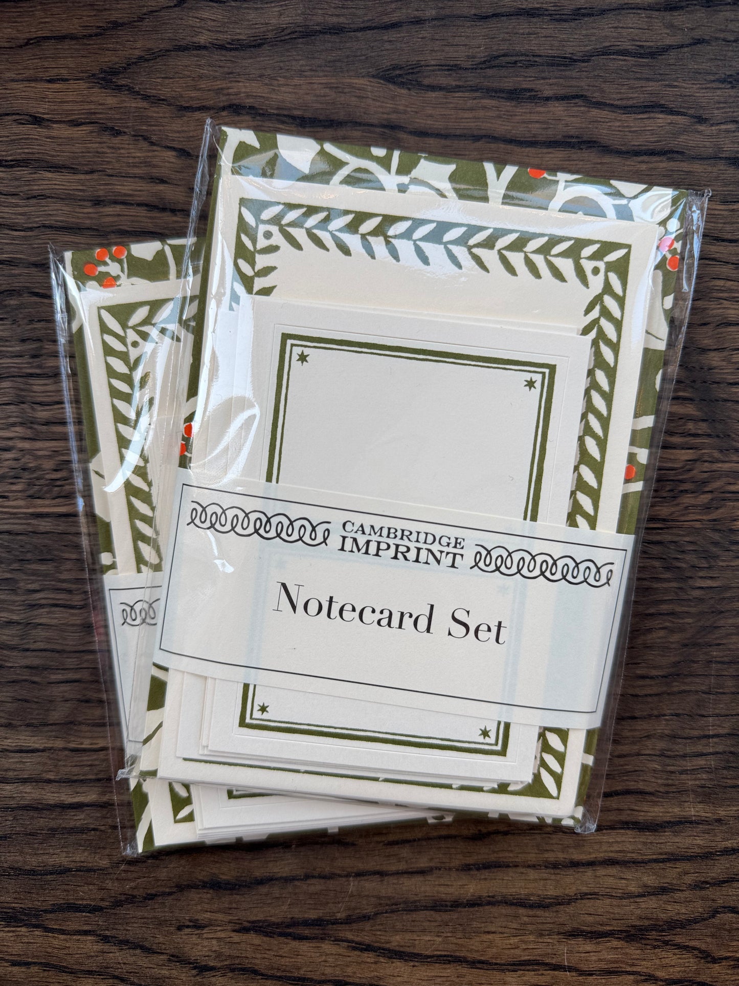 Set of Ten Notecards by Cambridge Imprint (Ivy Green)