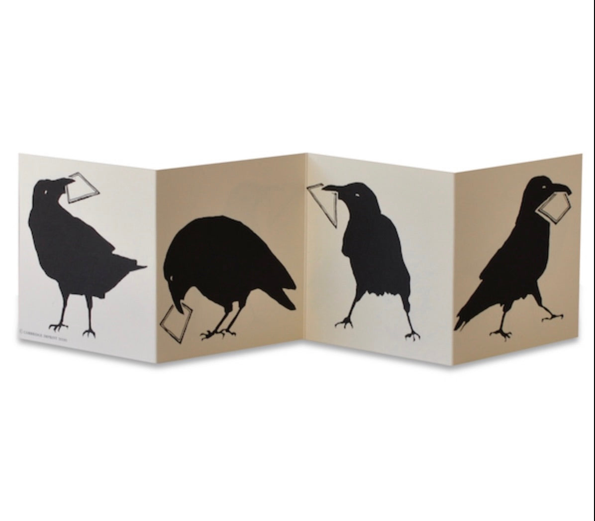 Concertina Crow Card by Cambridge Imprint