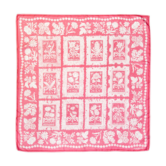 Pink Calendar silk scarf by Rory Hutton