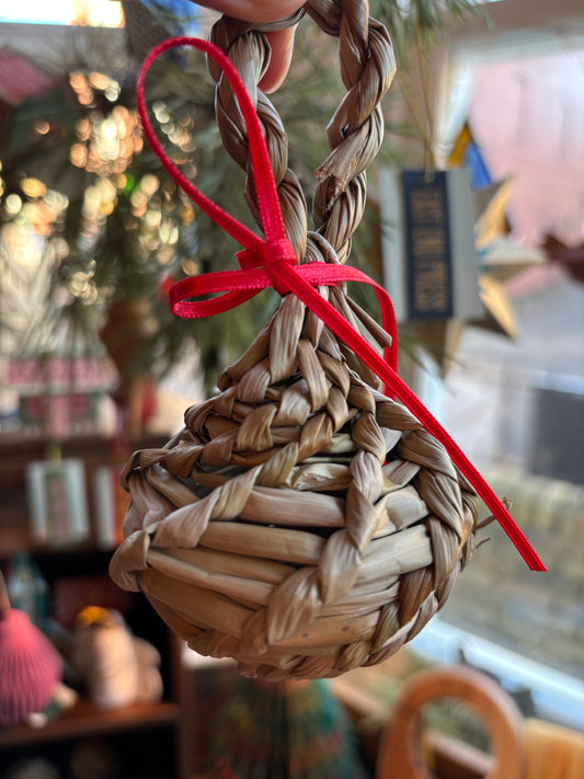 Small Rush Woven Bauble by Ely Basketmaker