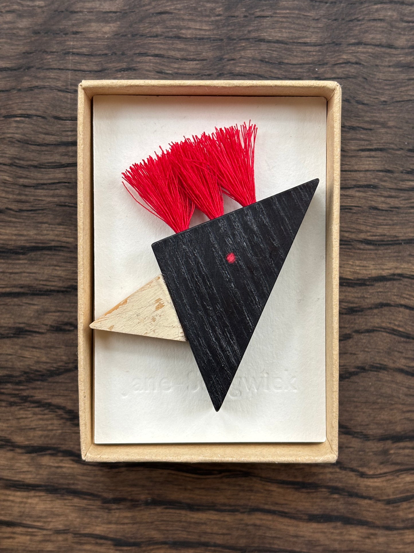 Crested Bird Pin Brooches by Jane Sedgwick