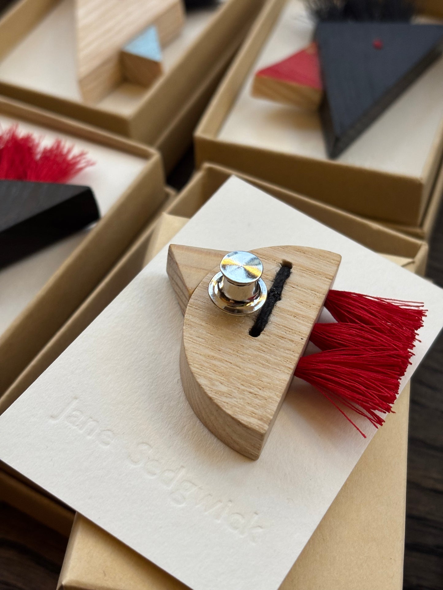 Crested Bird Pin Brooches by Jane Sedgwick