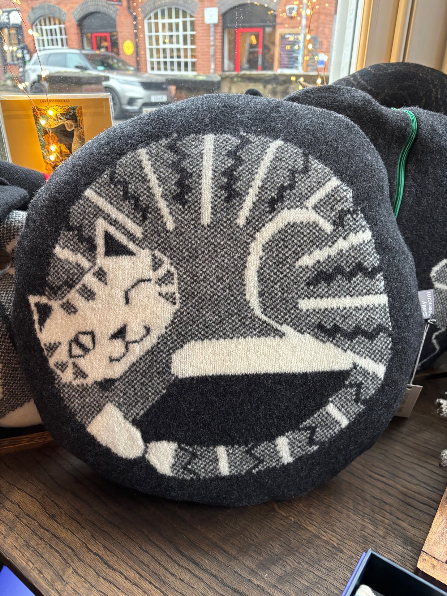 Cat and Mouse Cushion by Sally Nencini