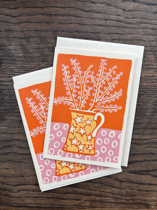 Jug and Blossom Card by Cambridge Imprint