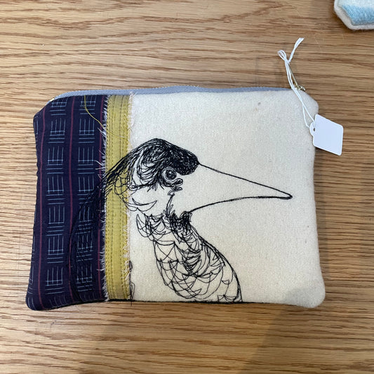 Free-Machine Embroidered Rook Pouch by The Speculating Rook