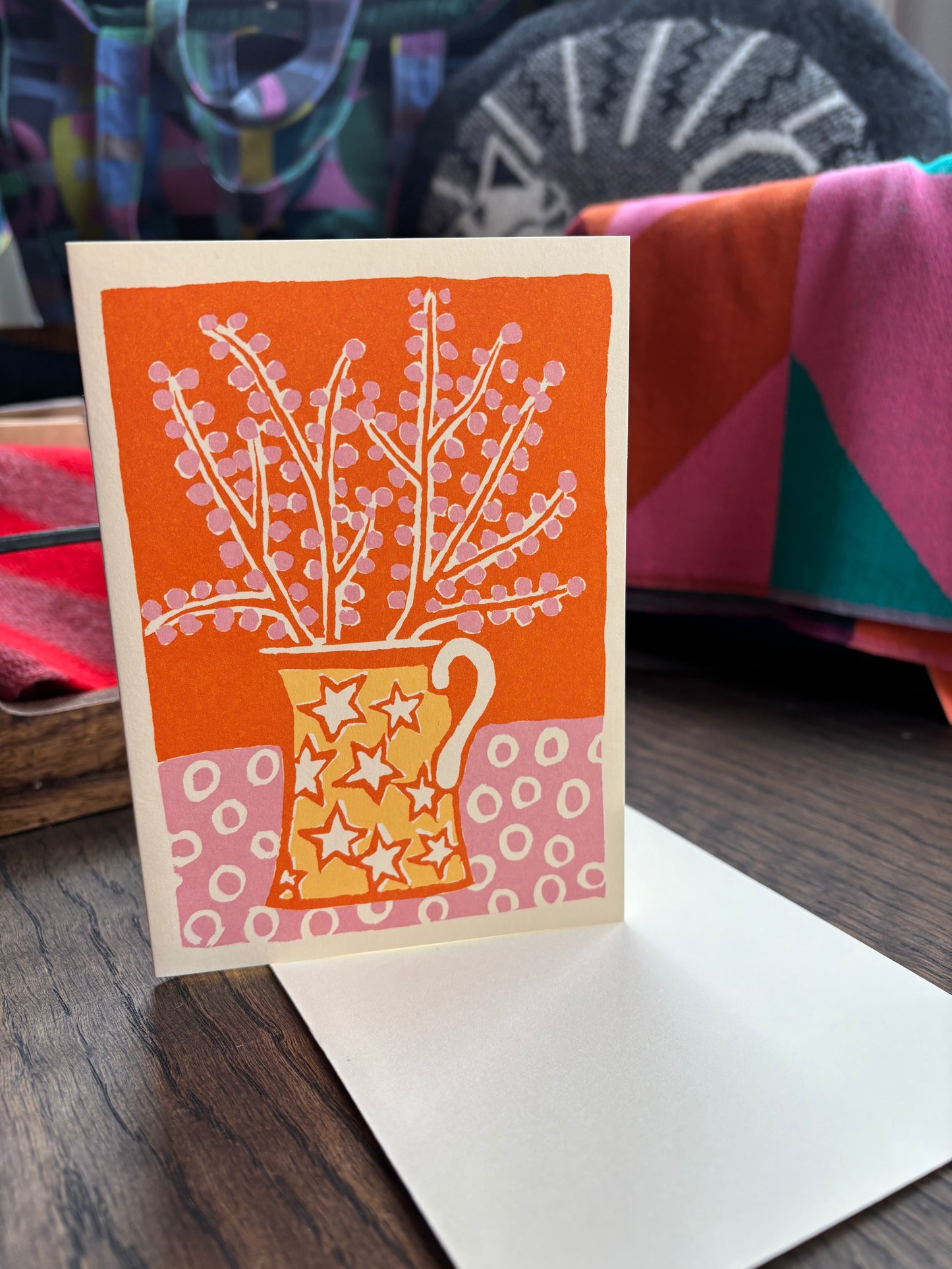 Jug and Blossom Card by Cambridge Imprint