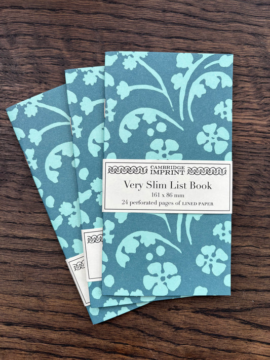 Very Slim List Book by Cambridge Imprint (Wild Flowers Blue)