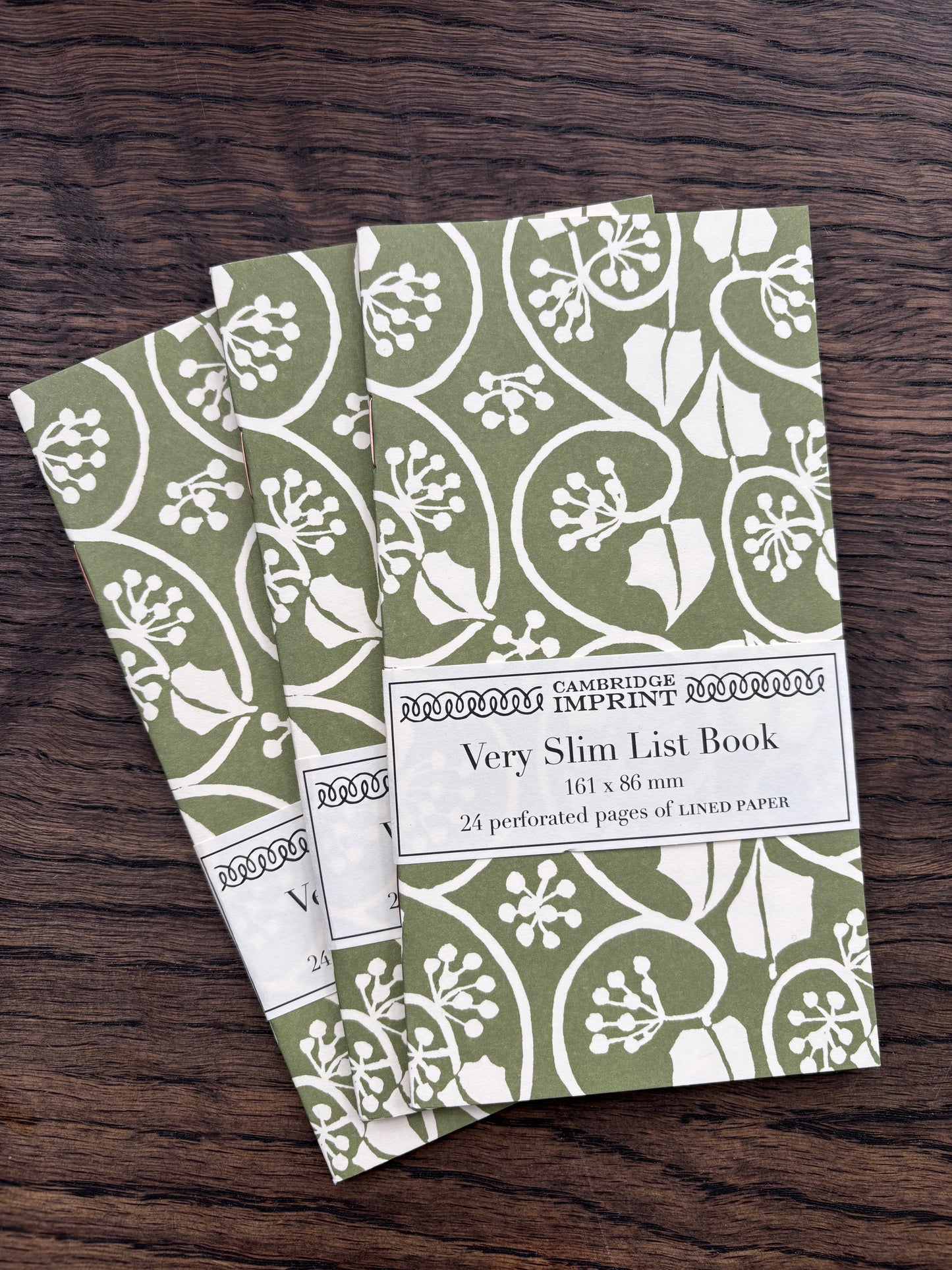 Very Slim List Book by Cambridge Imprint (Ivy Sage Green)