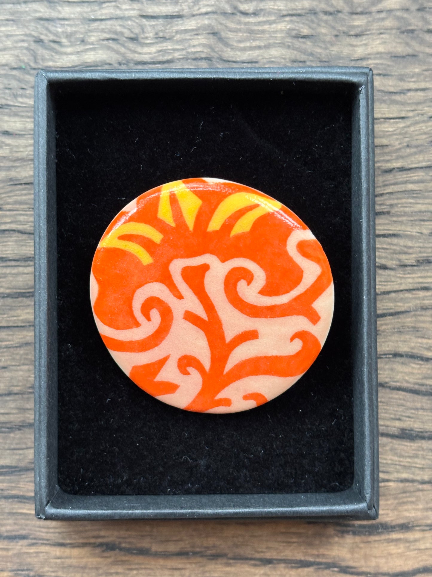 Orange Flower Brooch by David Stonehouse