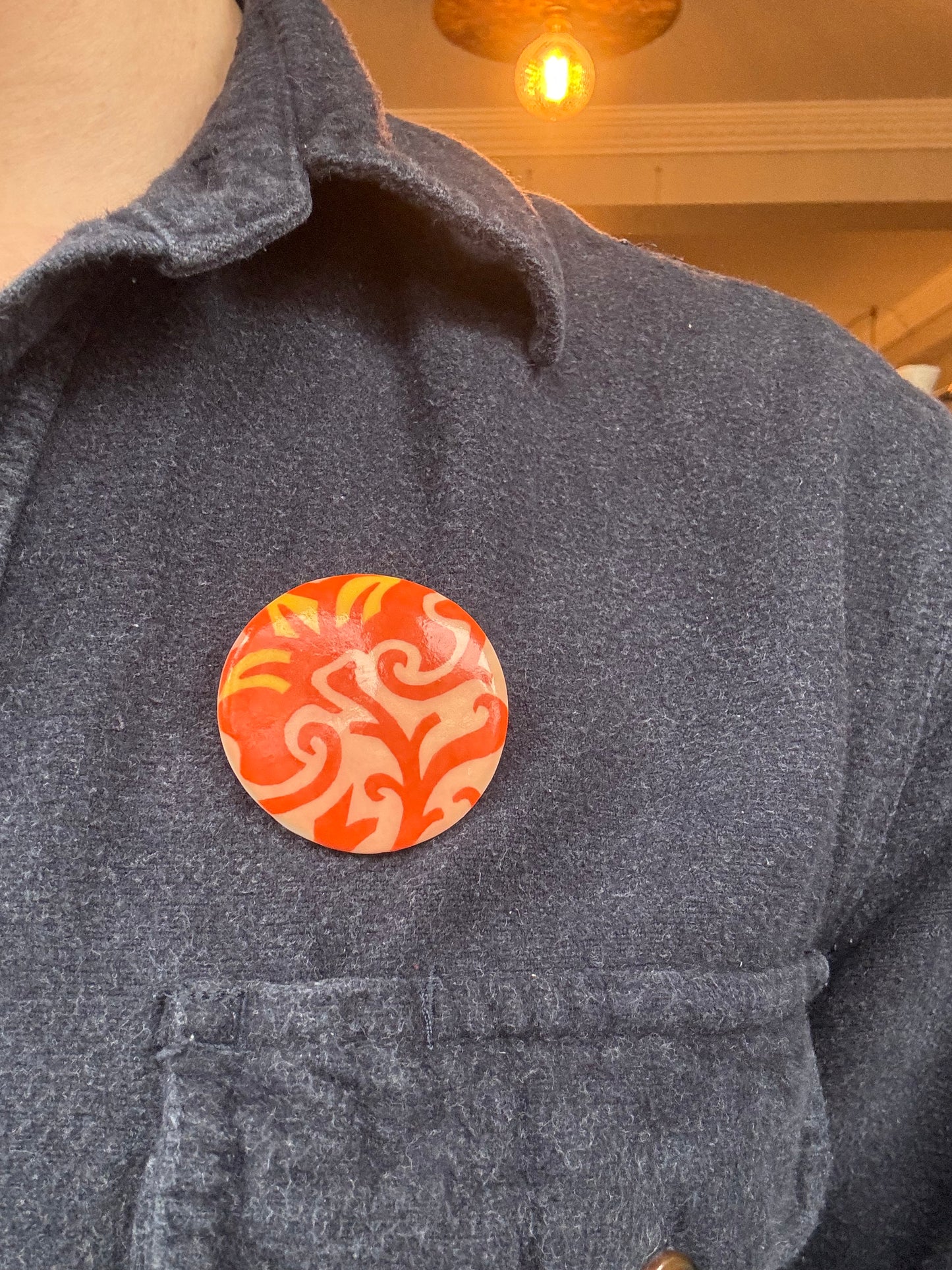 Orange Flower Brooch by David Stonehouse