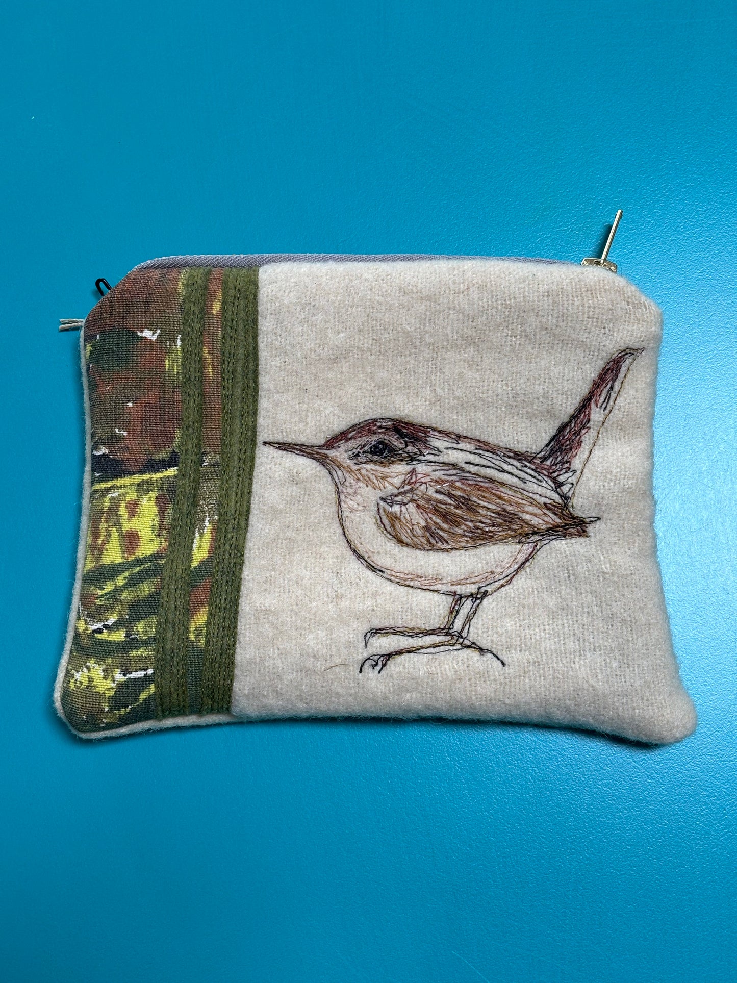 Various Free-Machine Embroidered Pouch by The Speculating Rook