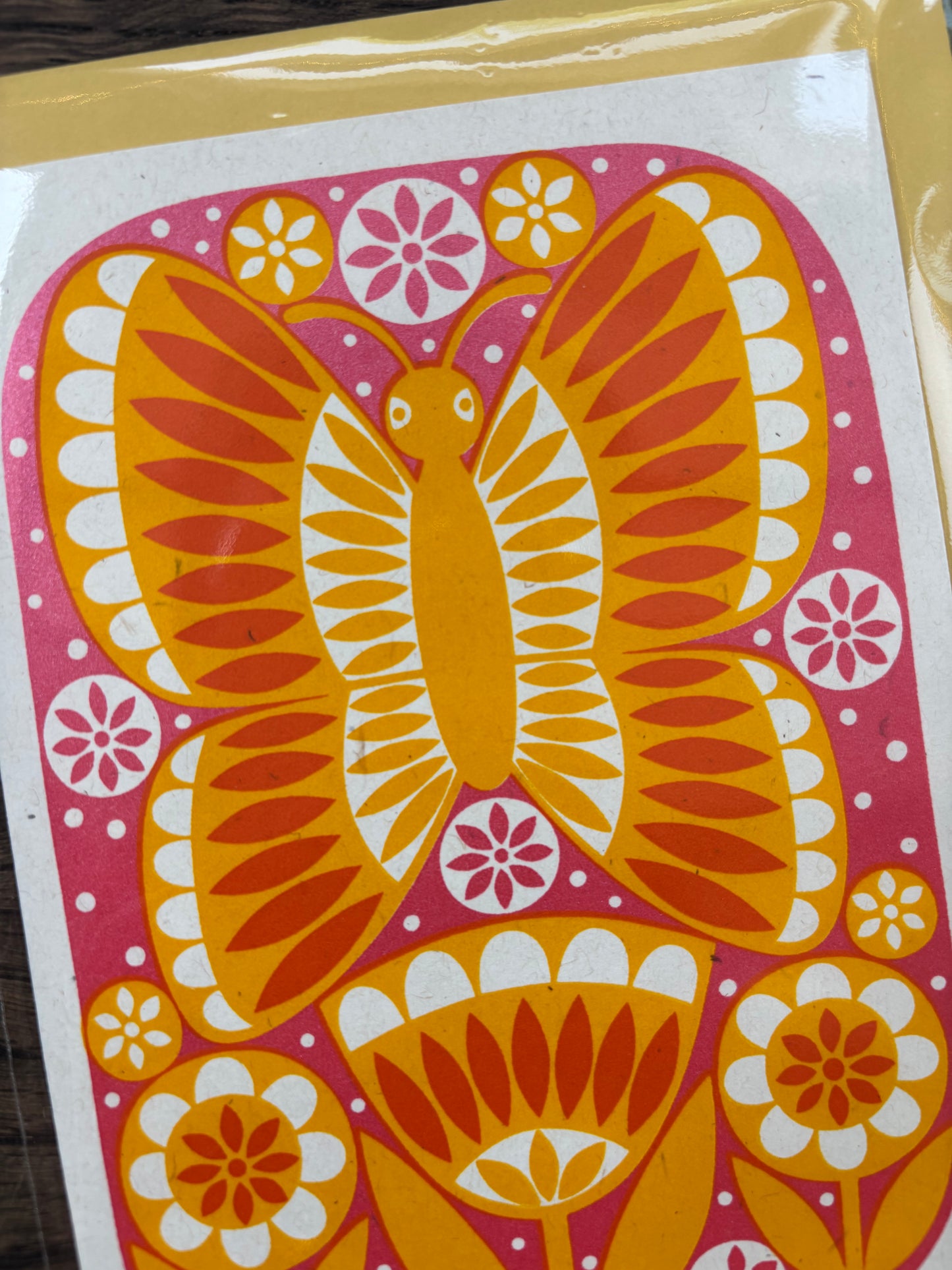 Orange Butterfly Card by Karoline Rerrie