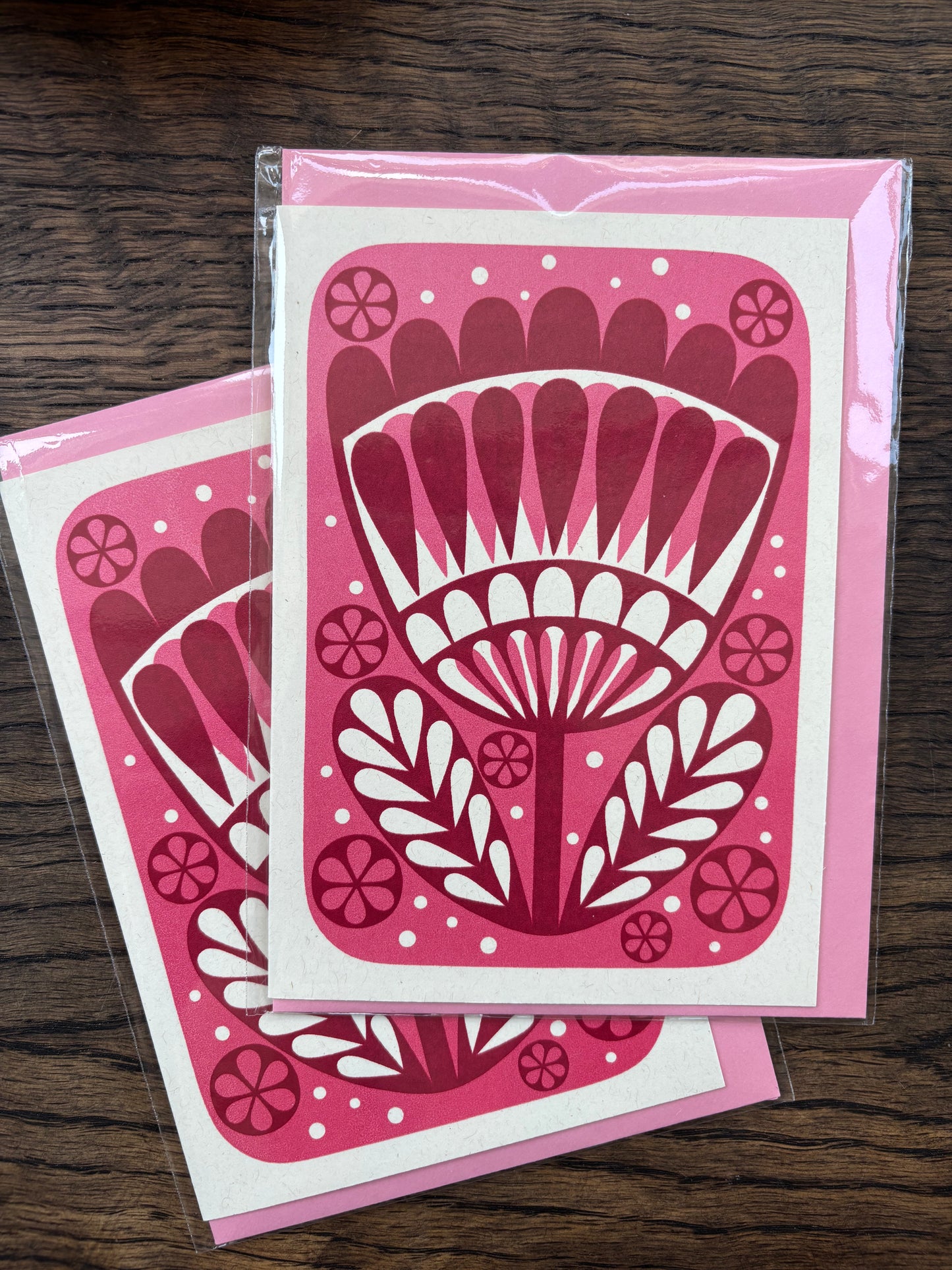 Pink Flower Card by Karoline Rerrie