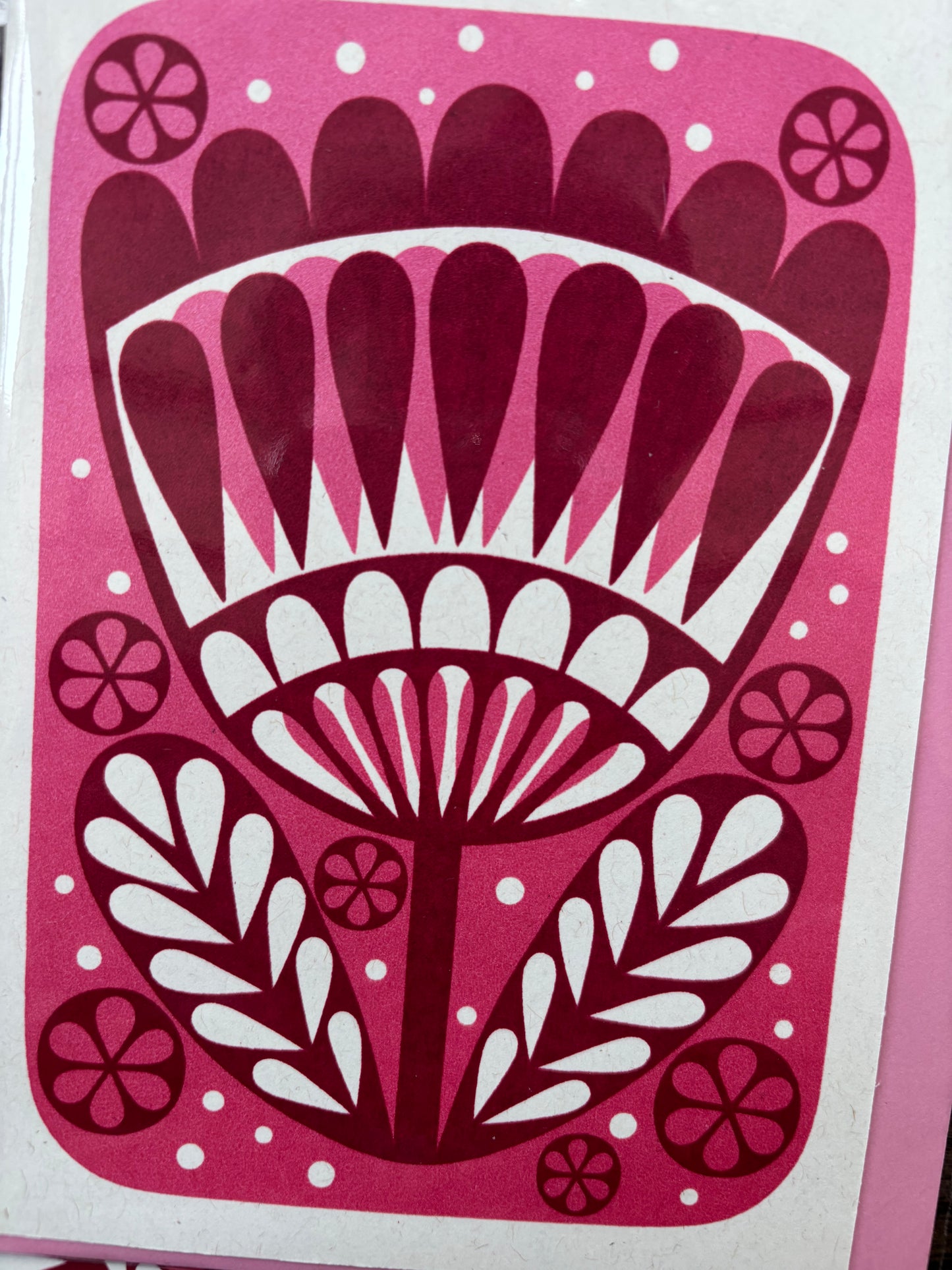 Pink Flower Card by Karoline Rerrie