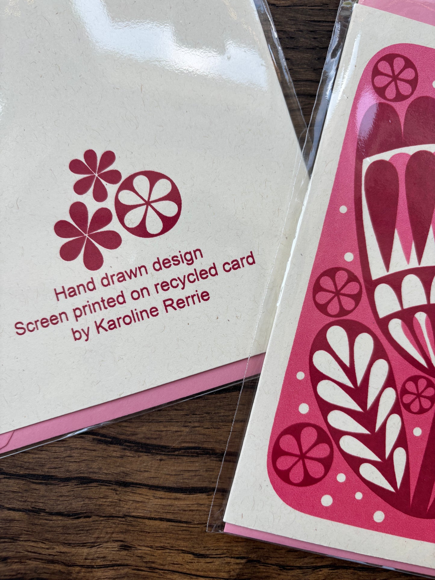 Pink Flower Card by Karoline Rerrie