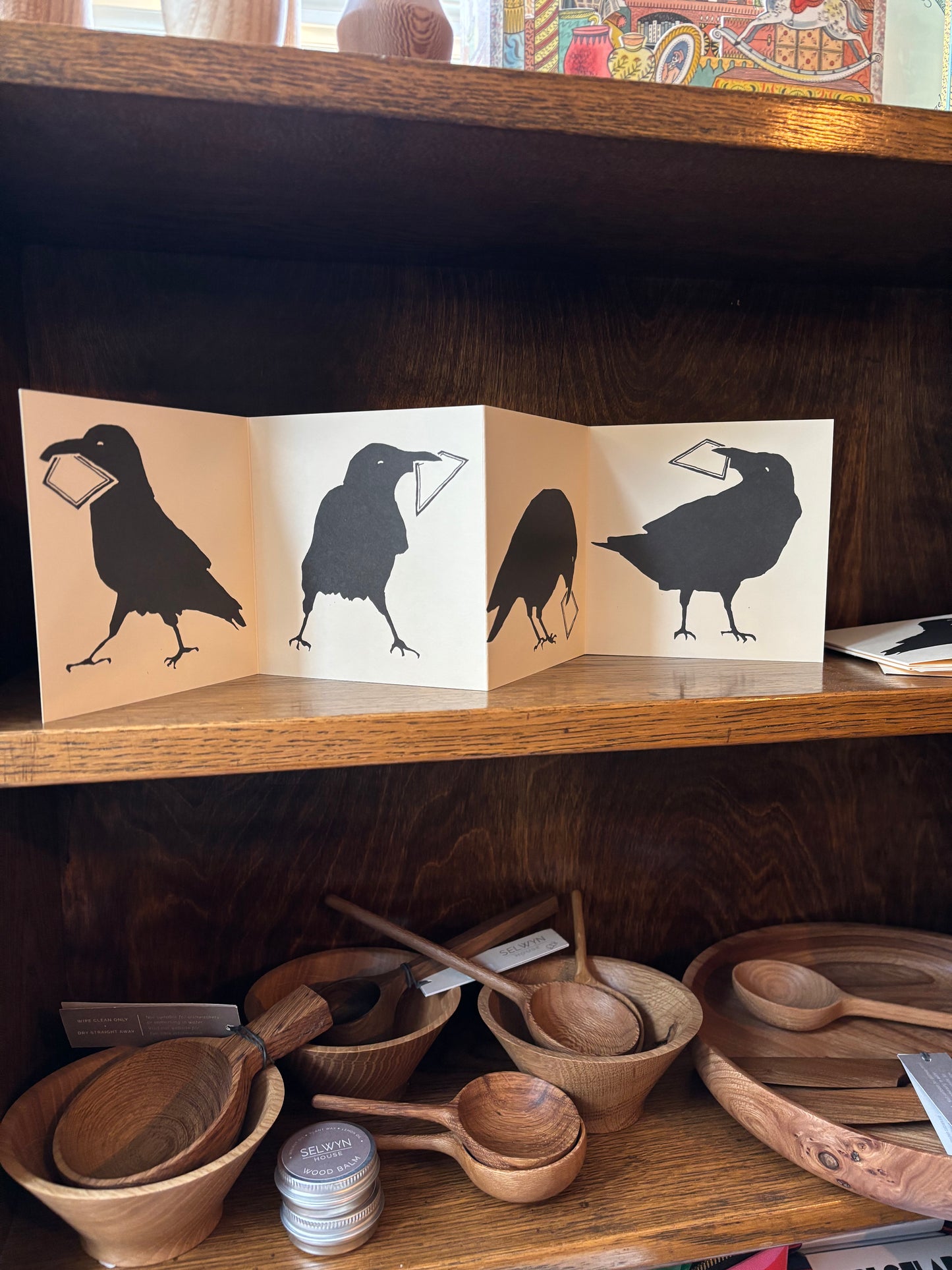 Concertina Crow Card by Cambridge Imprint
