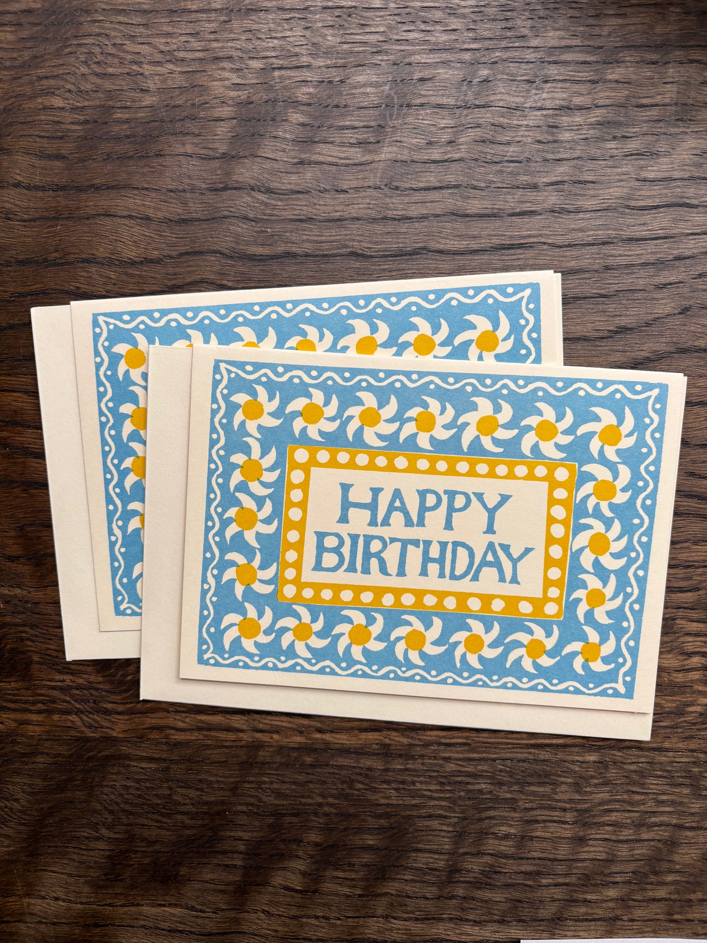 Happy Birthday Card by Cambridge Imprint (Blue and Yellow)