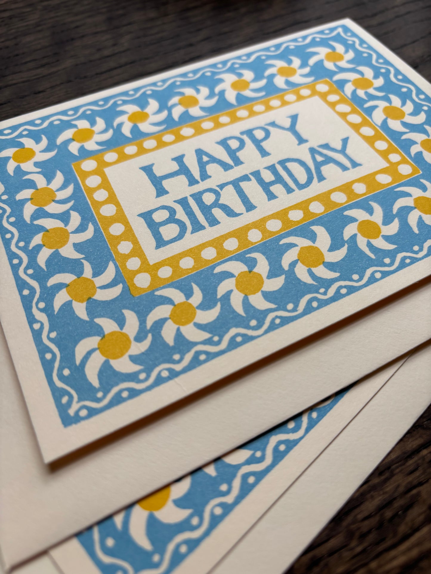 Happy Birthday Card by Cambridge Imprint (Blue and Yellow)