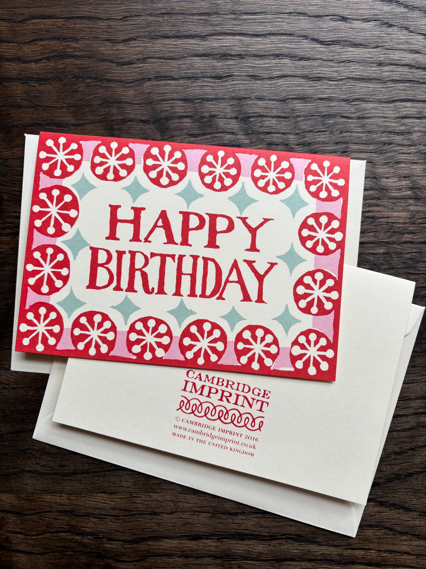Happy Birthday Card by Cambridge Imprint (Red)