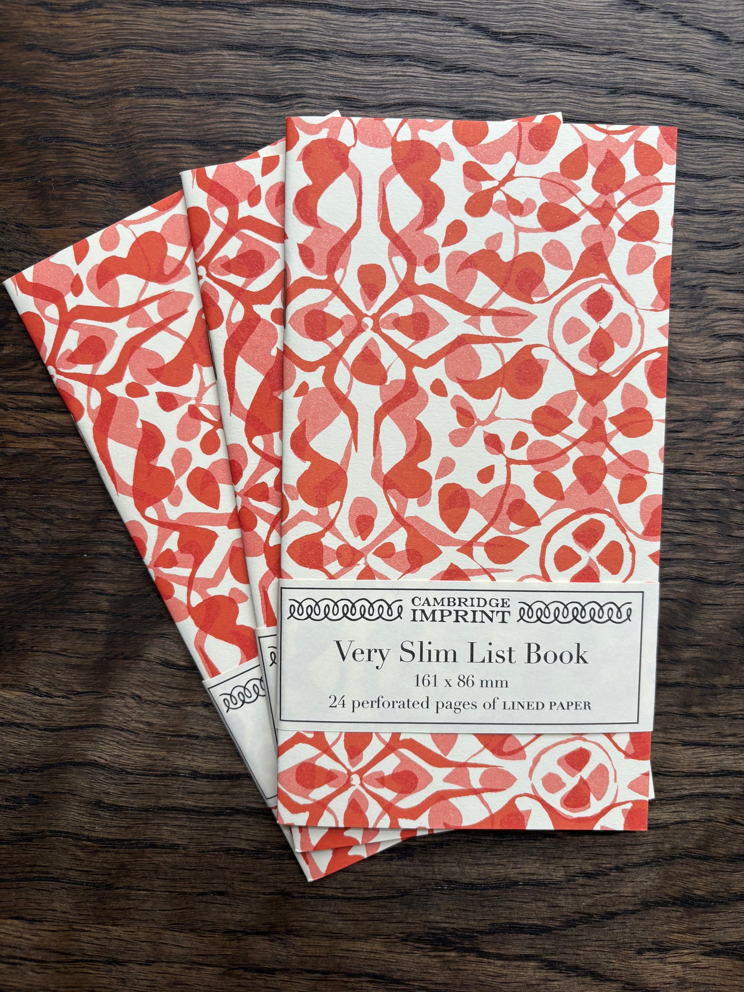 Very Slim List Book by Cambridge Imprint (Dappled Red)