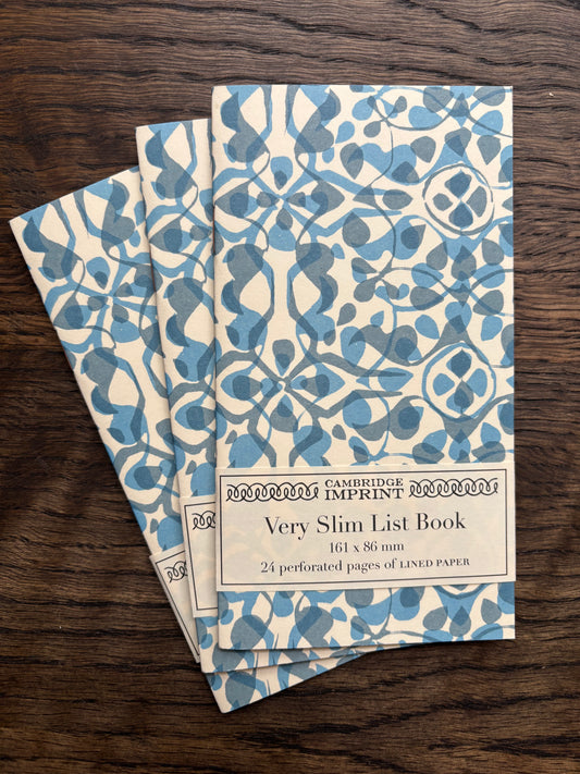 Very Slim List Book by Cambridge Imprint (Dappled Blue)