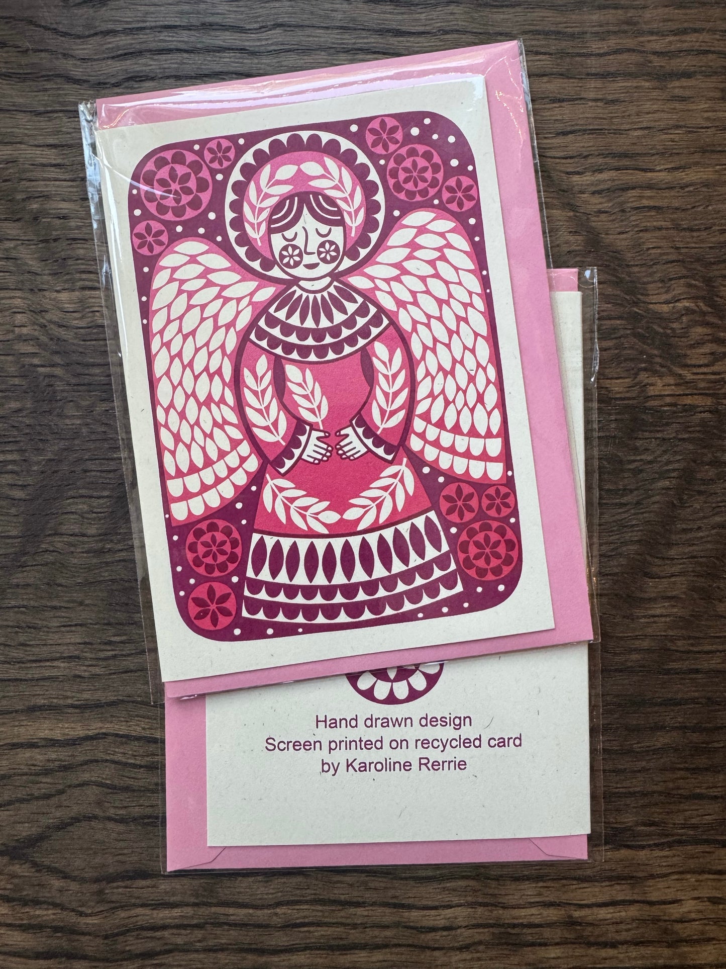 Pink Angel Card by Karoline Rerrie