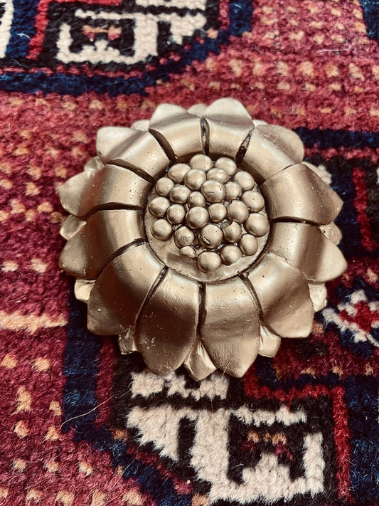 Gilded Plaster Patera Sunflower Decoration