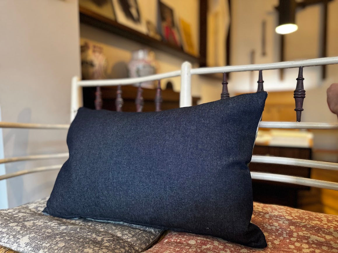 Heron Free-Machine Embroidered Cushion by The Speculating Rook