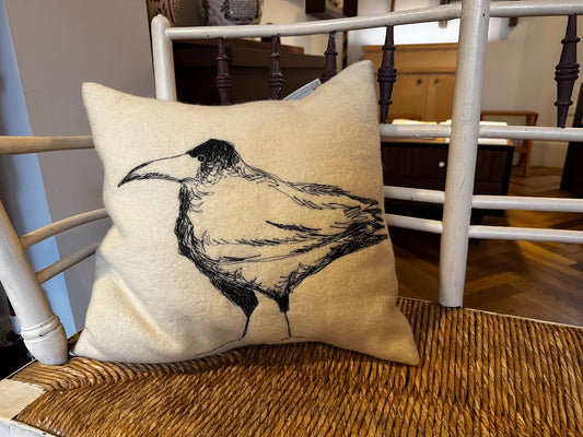 Rook Free-Machine Embroidered Cushion by The Speculating Rook