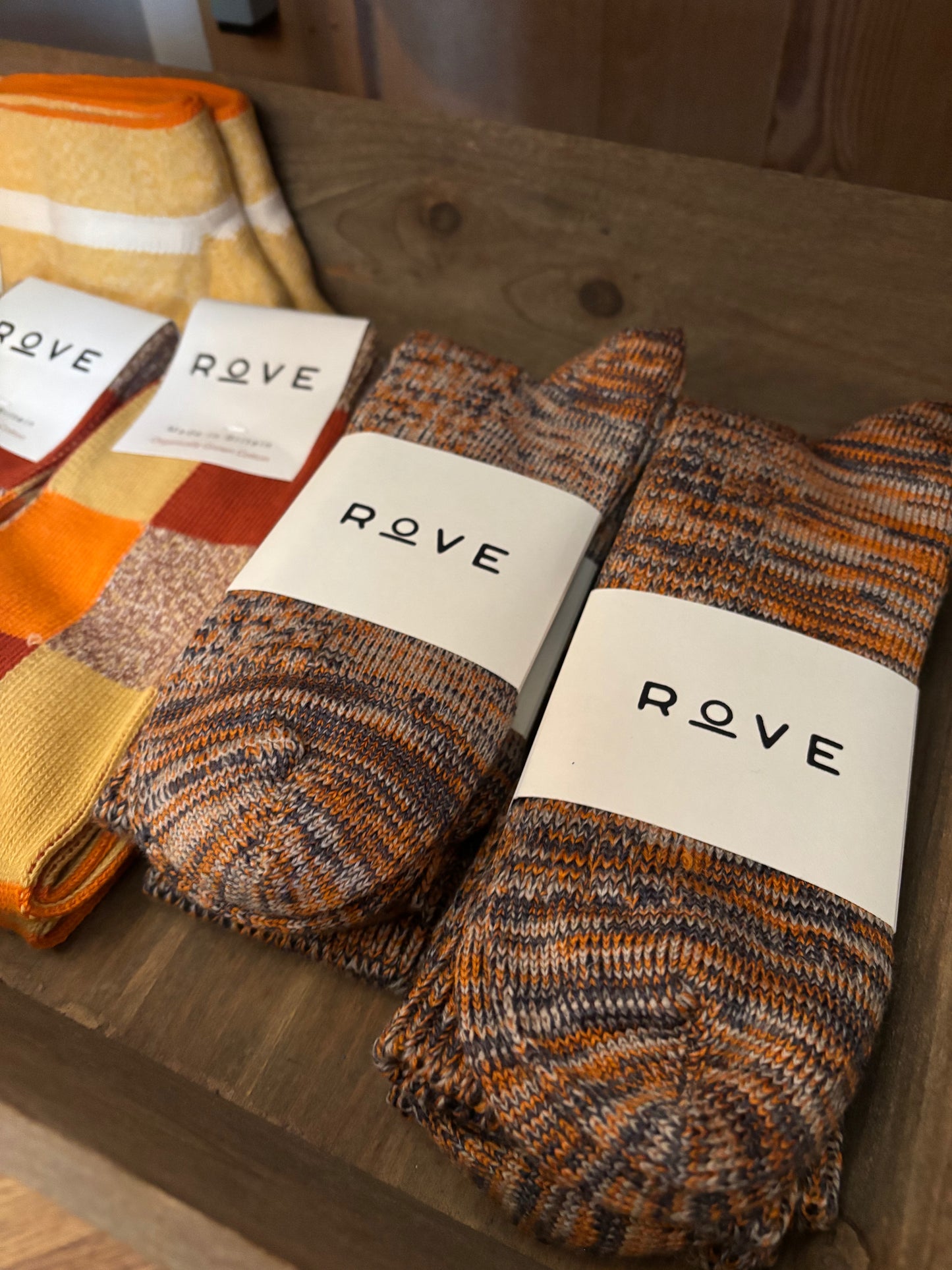 Chunky Wool Boot Socks | Marbled Orange (8-11 UK)