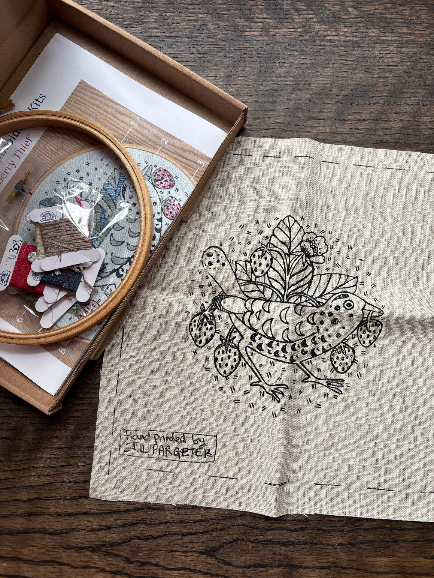 Jill Pargeter Strawberry Thief Embroidery Kit