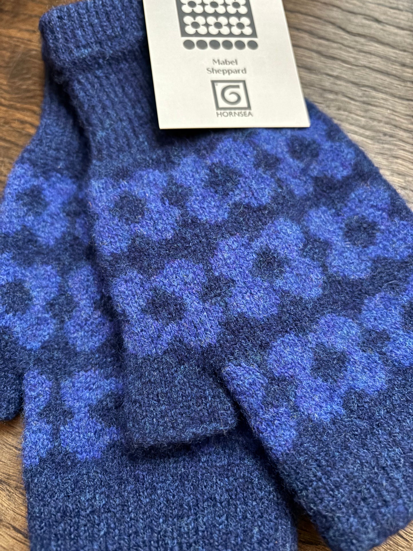 Blue Fingerless Mittens by Mabel Sheppard x Hornsea