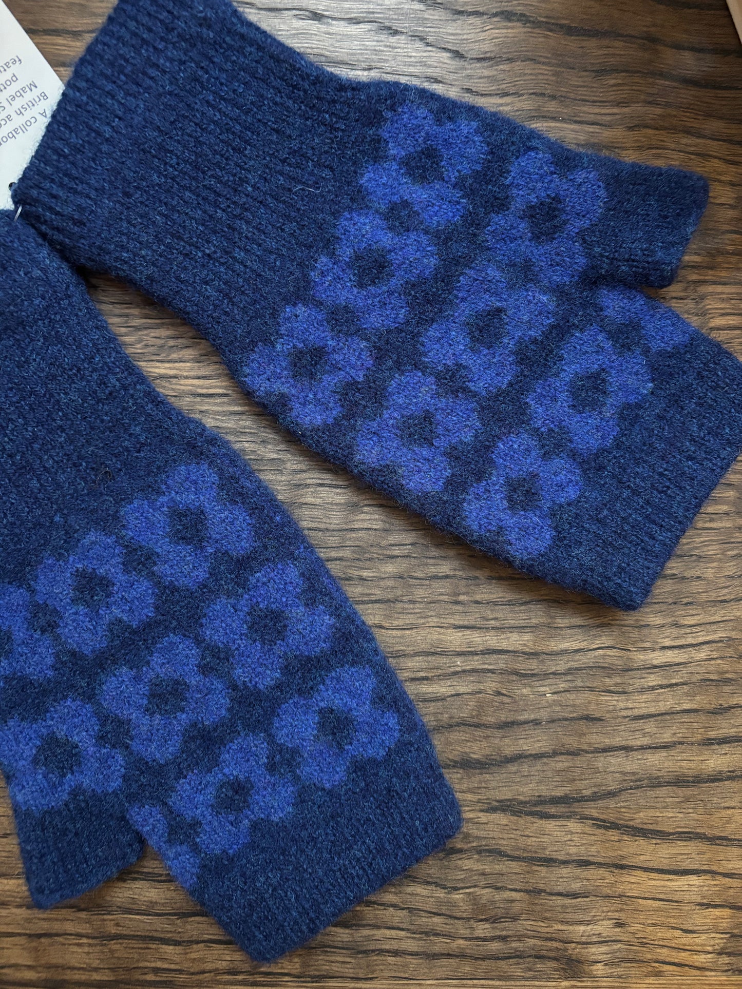 Blue Fingerless Mittens by Mabel Sheppard x Hornsea