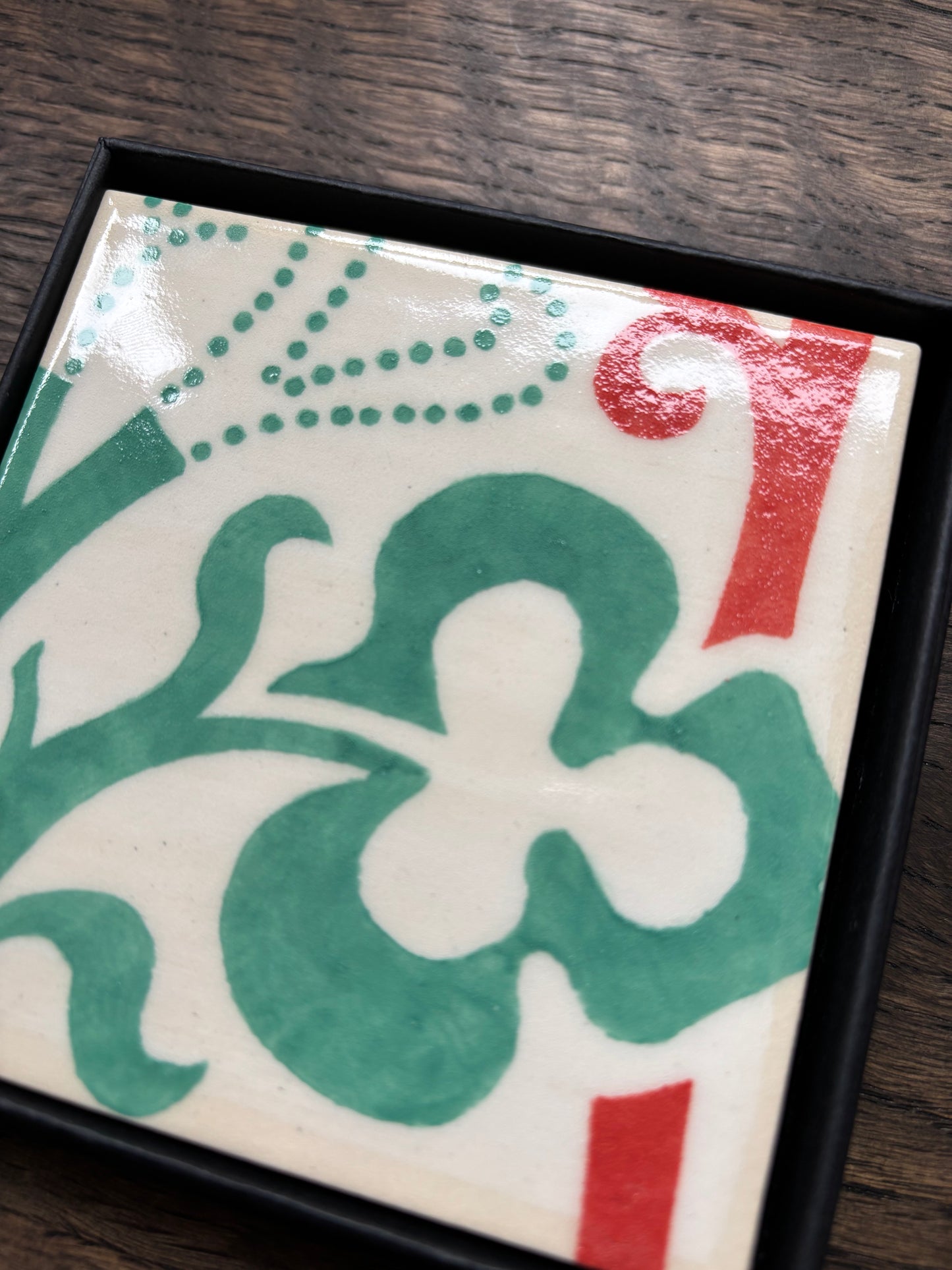 Blue Leaf Tile by David Stonehouse