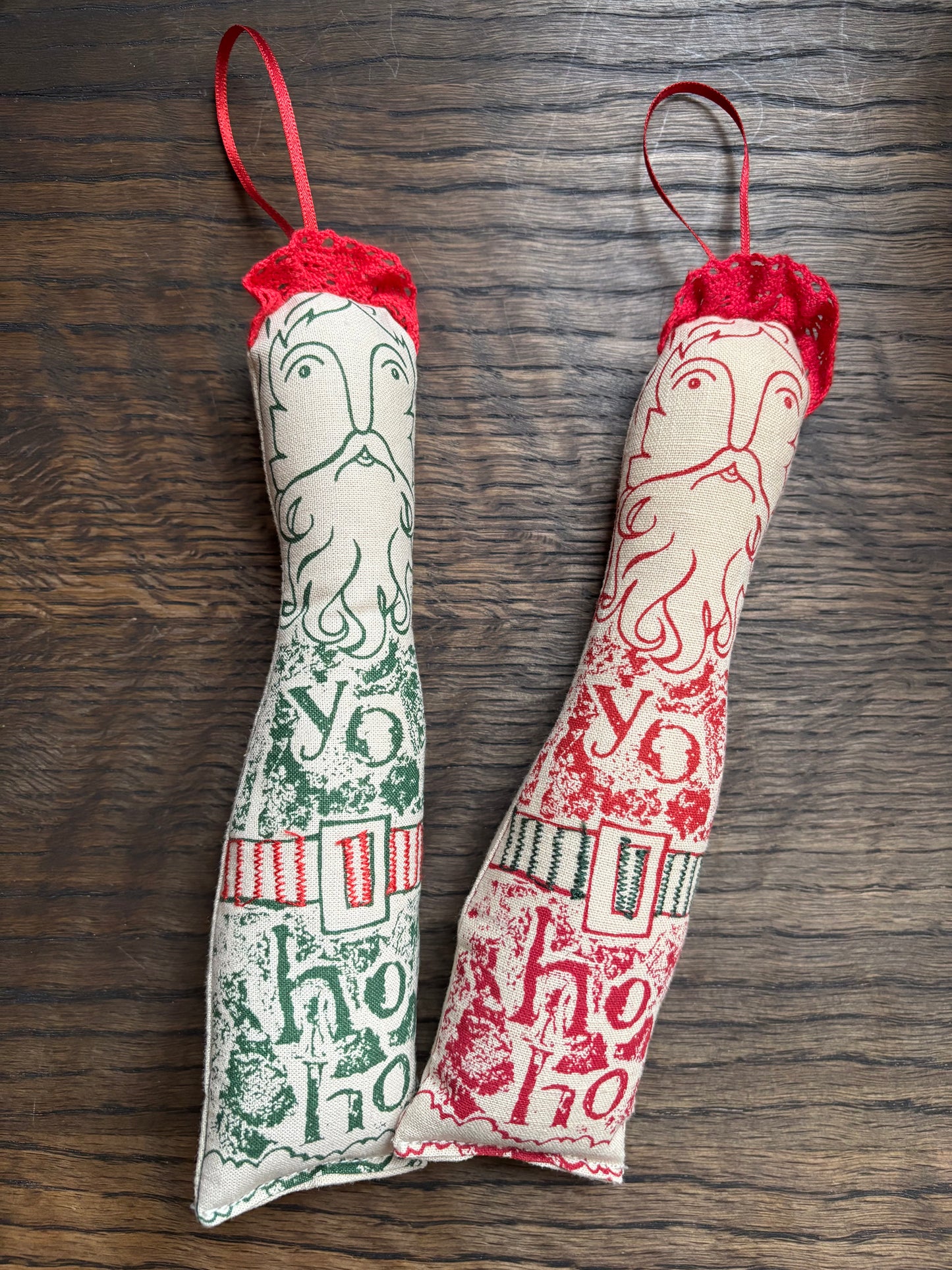 Jill Pargeter Linen Santa Hanging Decoration
