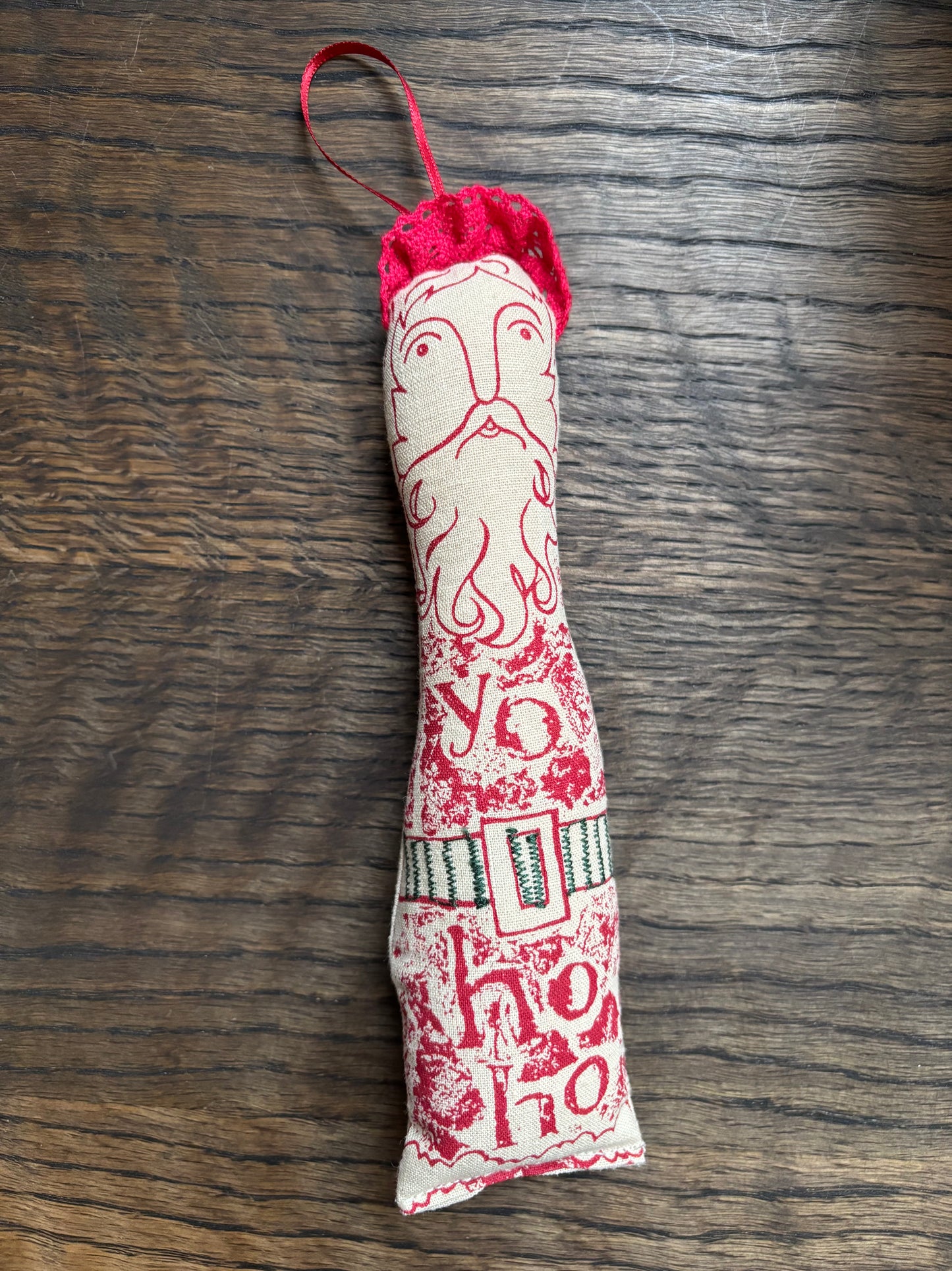 Jill Pargeter Linen Santa Hanging Decoration