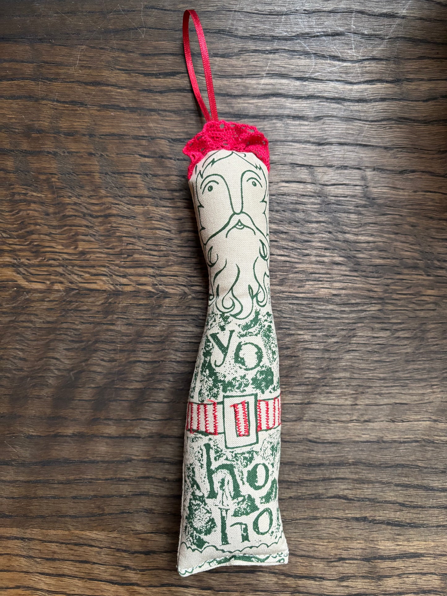 Jill Pargeter Linen Santa Hanging Decoration