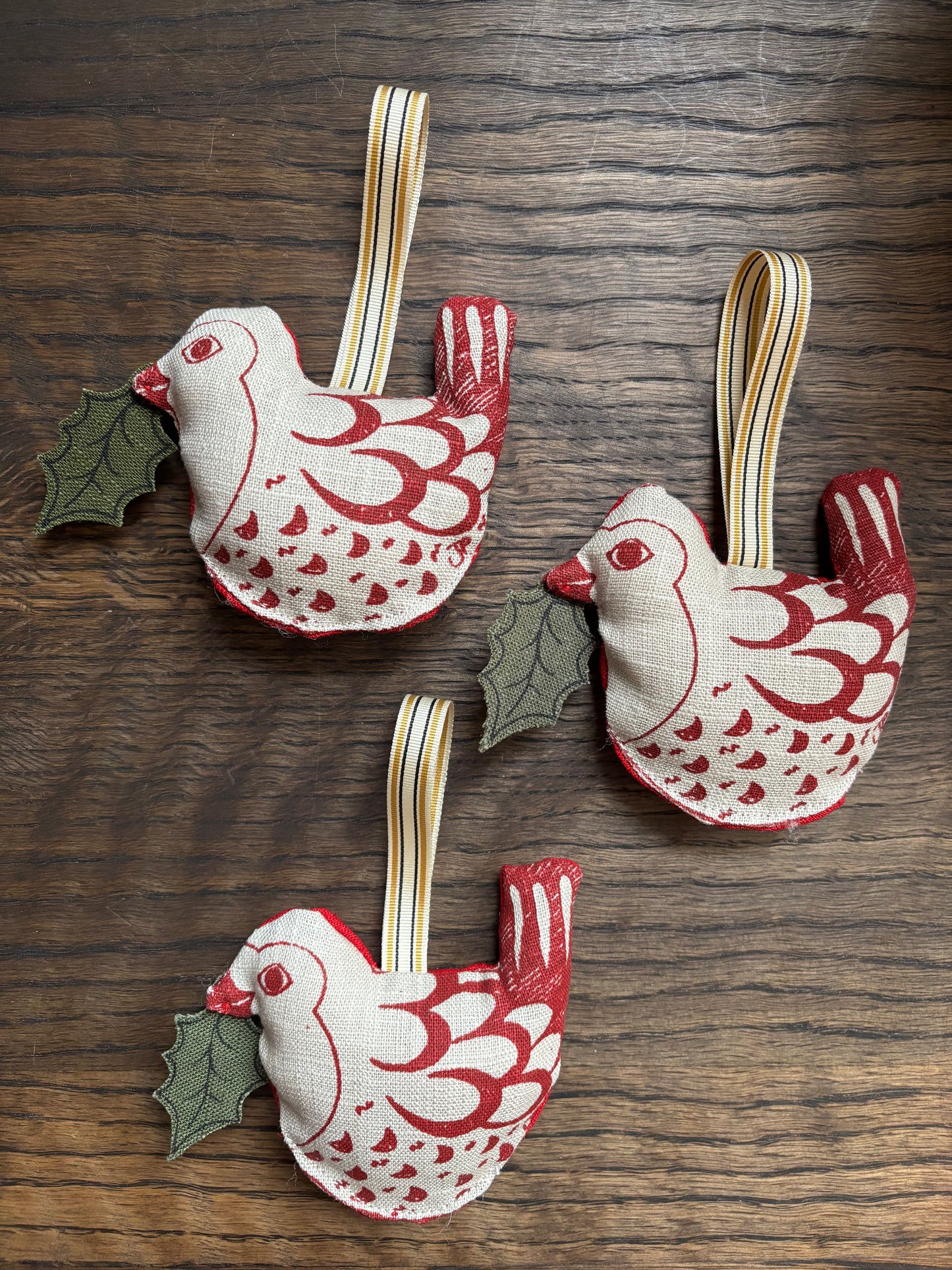 Jill Pargeter Linen Robin Hanging Decoration