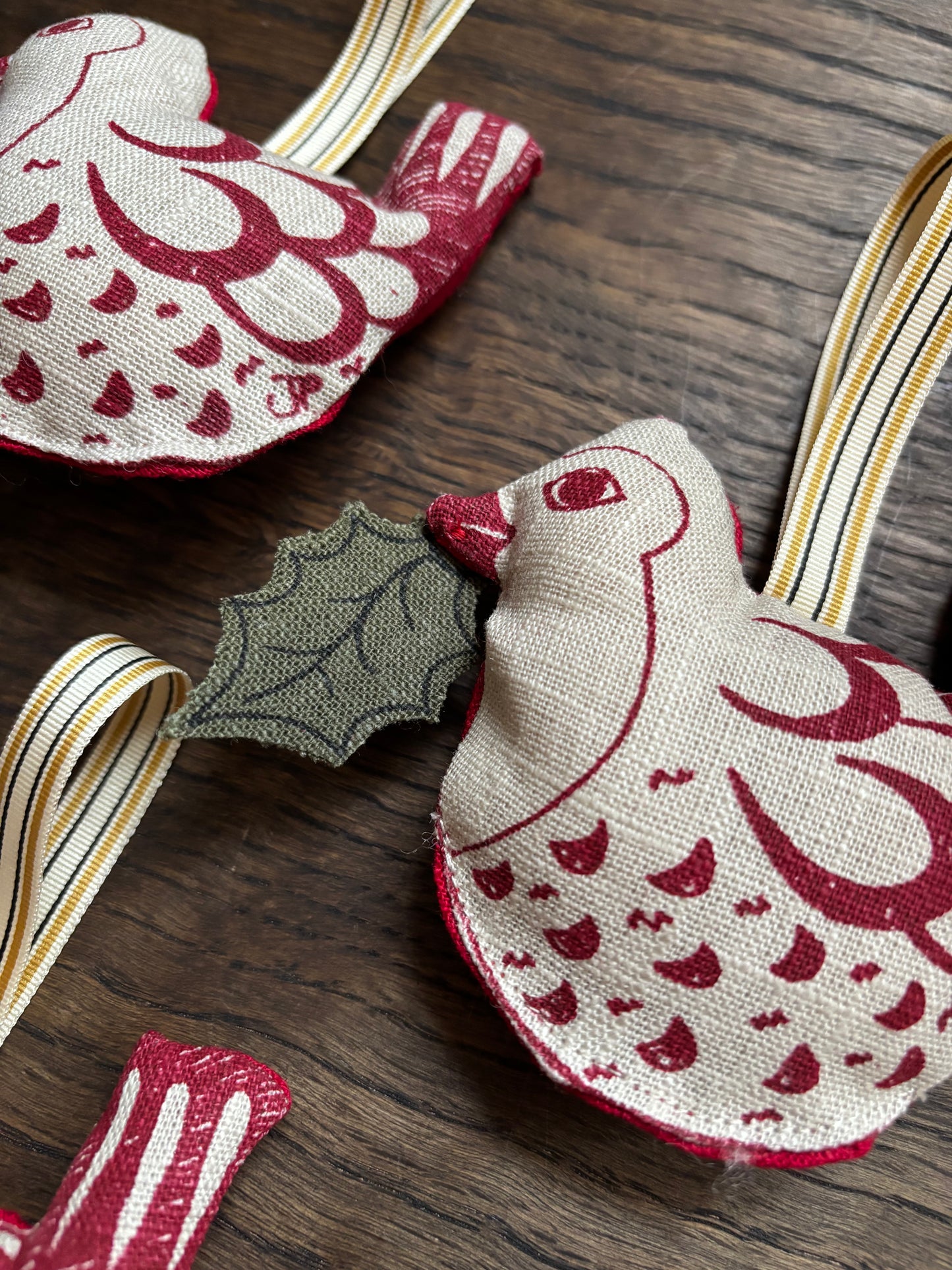 Jill Pargeter Linen Robin Hanging Decoration