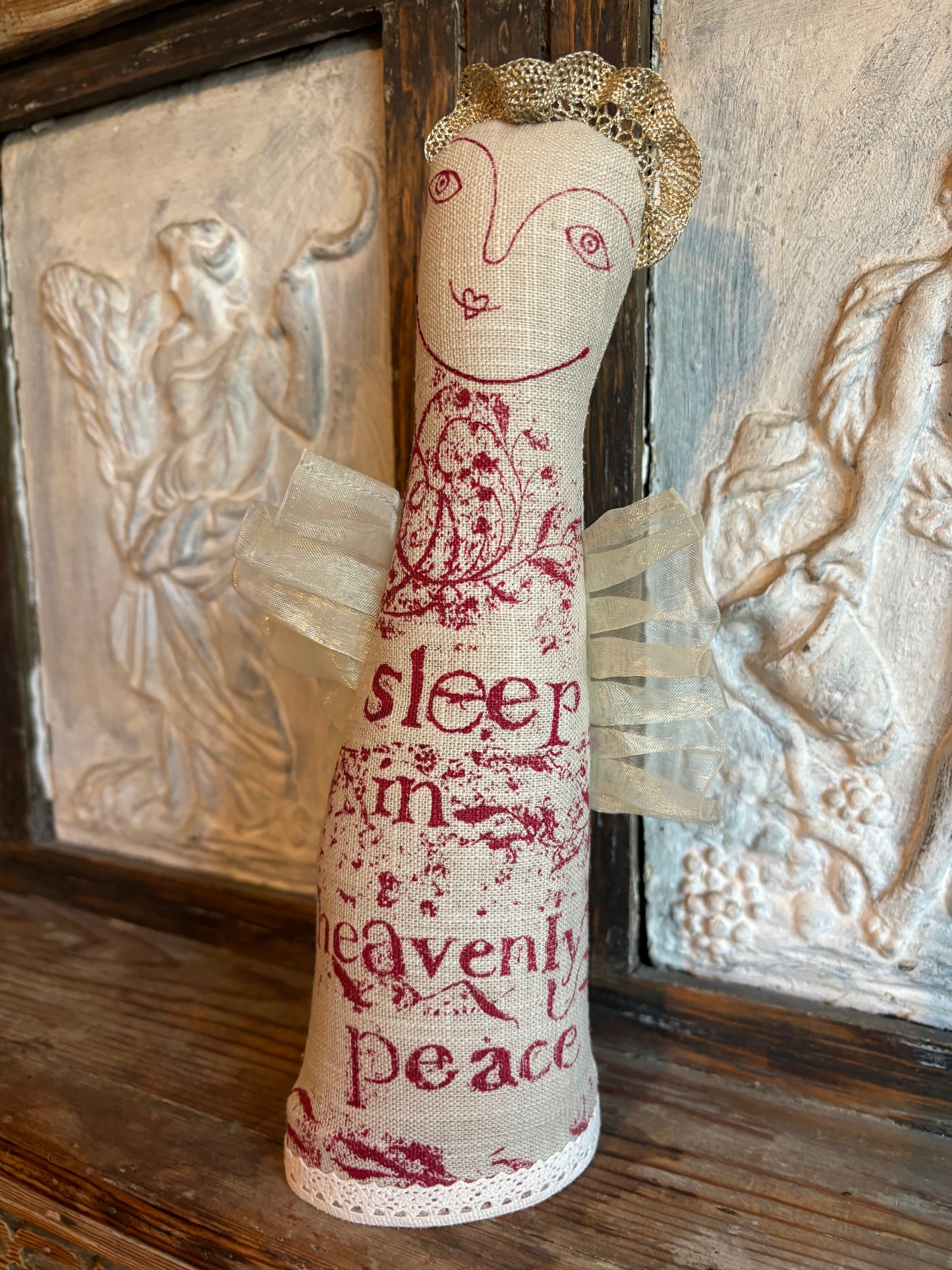 Sleep in Heavenly Peace Linen Figure by Jill Pargeter