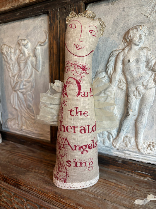 Hark the Herald Linen Figure by Jill Pargeter