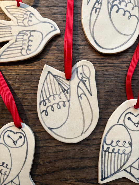 Festive Bird Ornaments by Hello Shan Studio