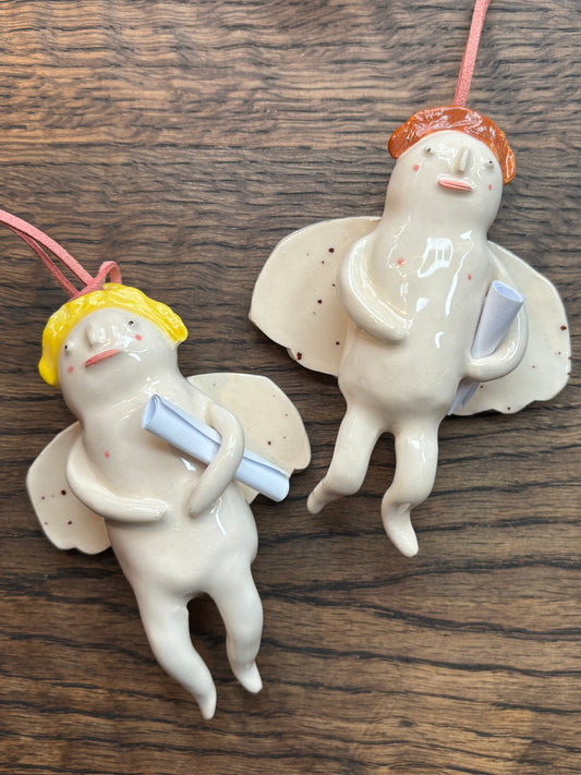 Ceramic Cherub Ornament by Alex Sickling