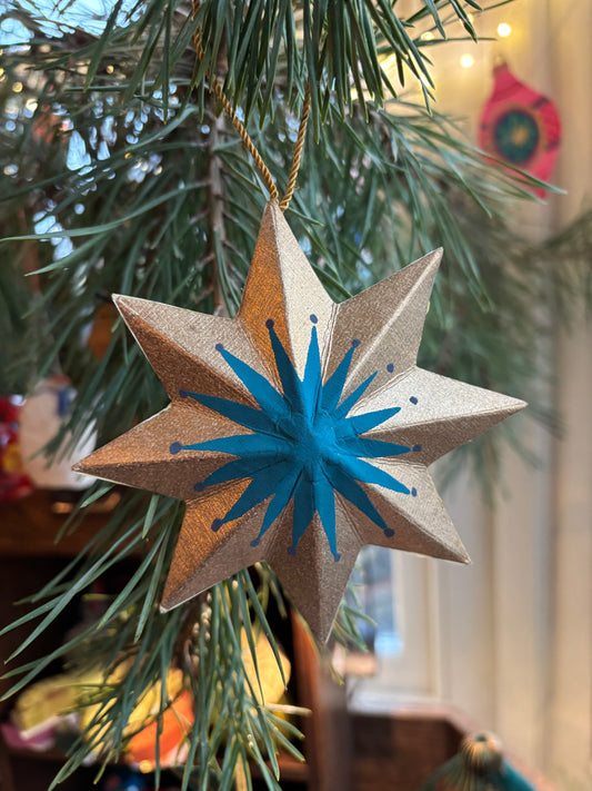 Golden Star Screen-Printed Board Decoration