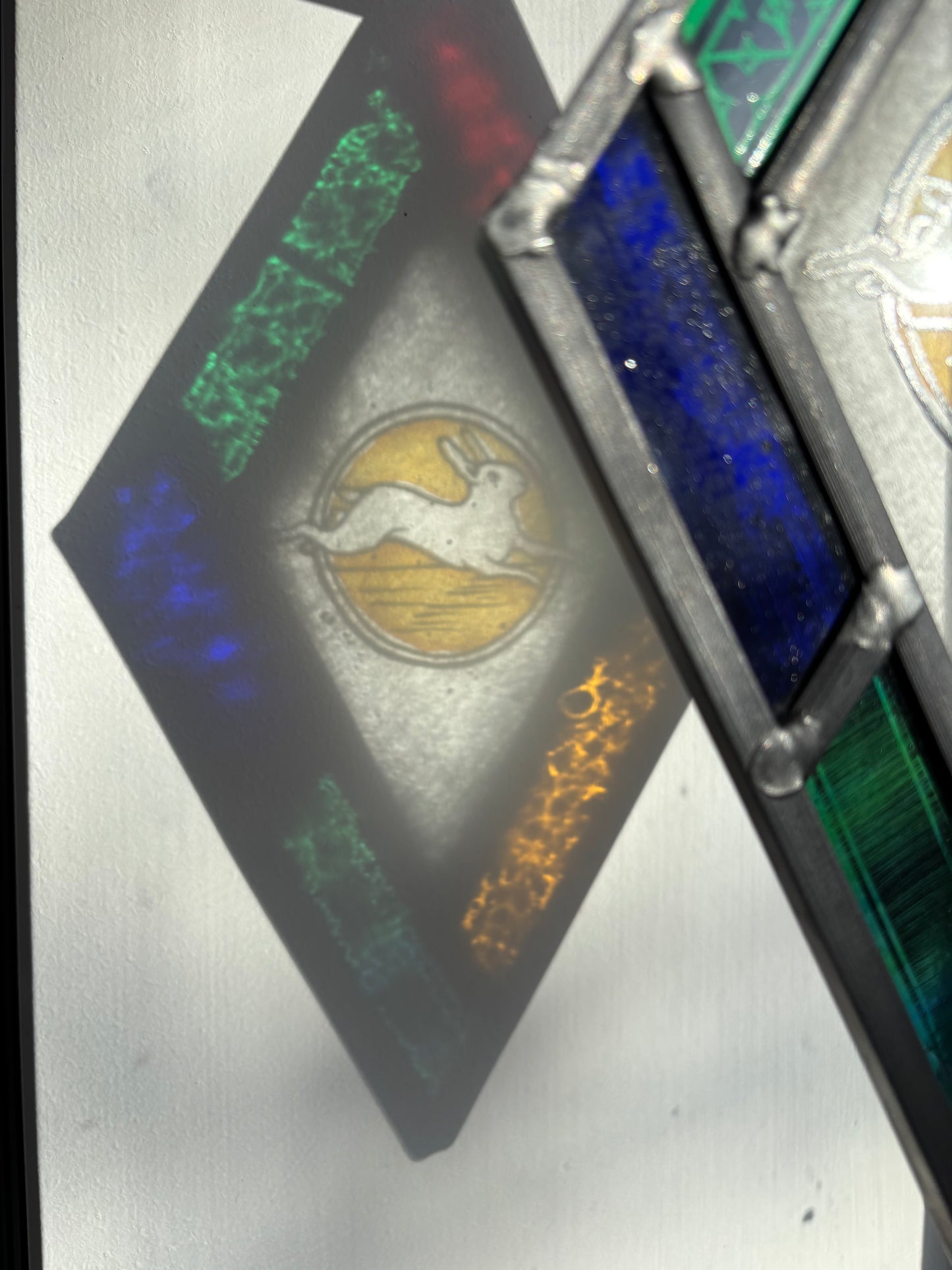 Hare Stained Glass Panel by Deborah Lowe