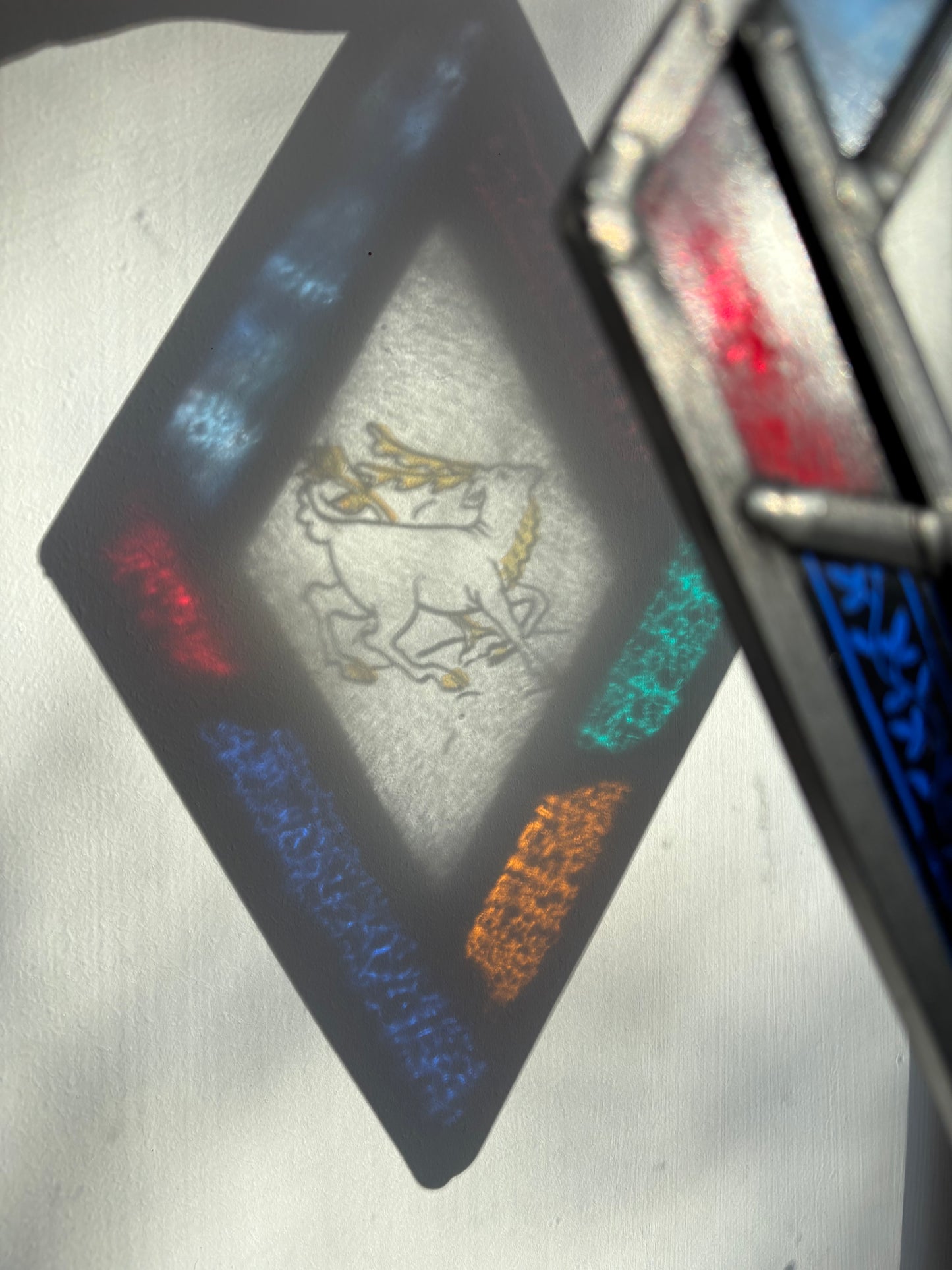 Stag Stained Glass Panel by Deborah Lowe